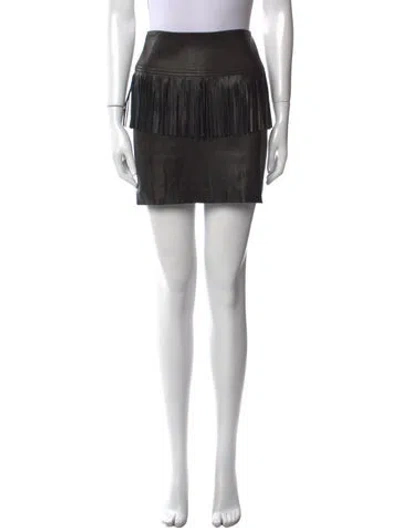 Pre-owned Iro Lamb Leather Mini Skirt In Black