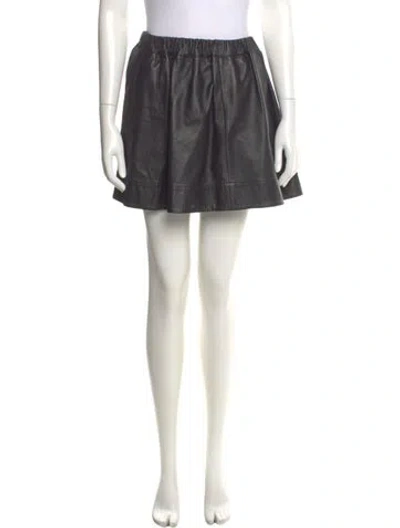 Pre-owned Iro Lamb Leather Mini Skirt In Black