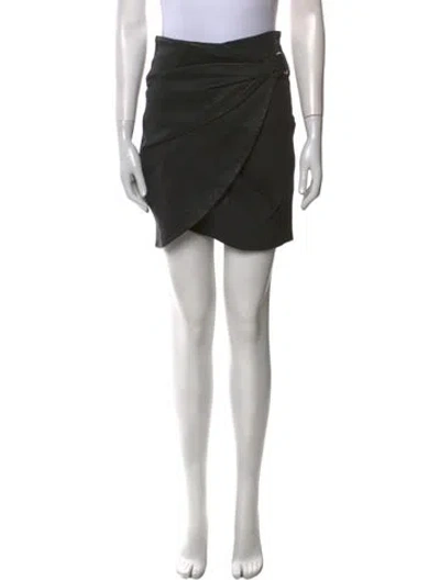 Pre-owned Iro Lamb Leather Mini Skirt In Black