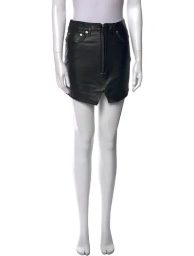 Pre-owned Iro Lamb Leather Mini Skirt In Black