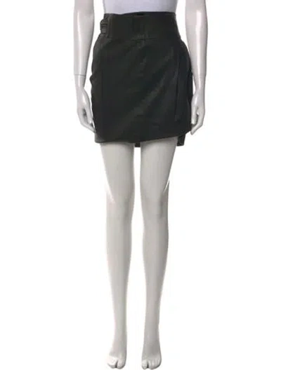 Pre-owned Iro Lamb Leather Mini Skirt In Black