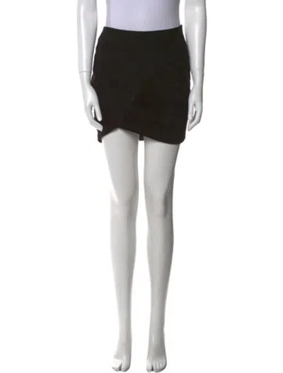 Pre-owned Iro Lamb Leather Mini Skirt In Black