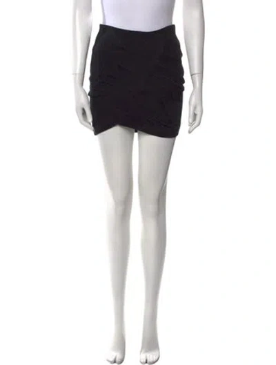 Pre-owned Iro Lamb Leather Mini Skirt In Black