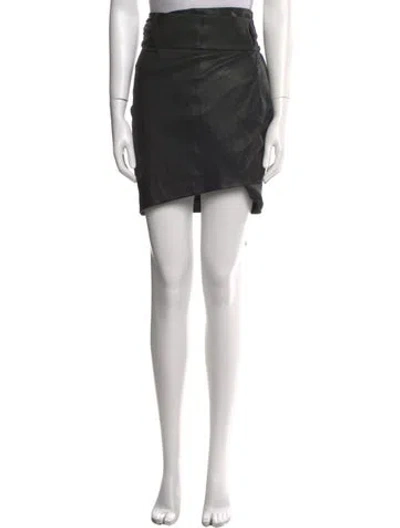 Pre-owned Iro Lamb Leather Mini Skirt In Black
