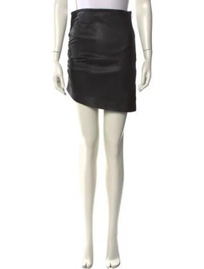 Pre-owned Iro Lamb Leather Mini Skirt In Black