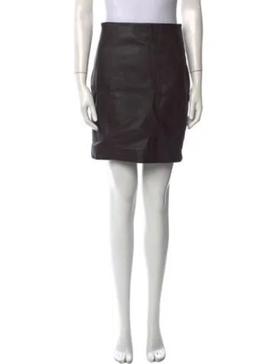 Pre-owned Iro Lamb Leather Mini Skirt In Black