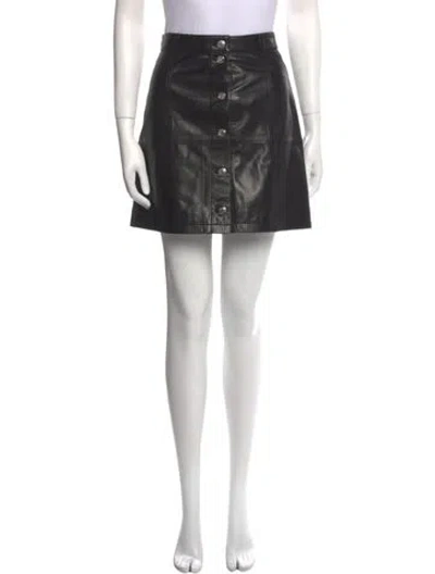 Pre-owned Iro Lamb Leather Mini Skirt In Black
