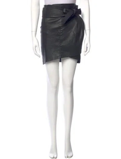 Pre-owned Iro Lamb Leather Mini Skirt In Black