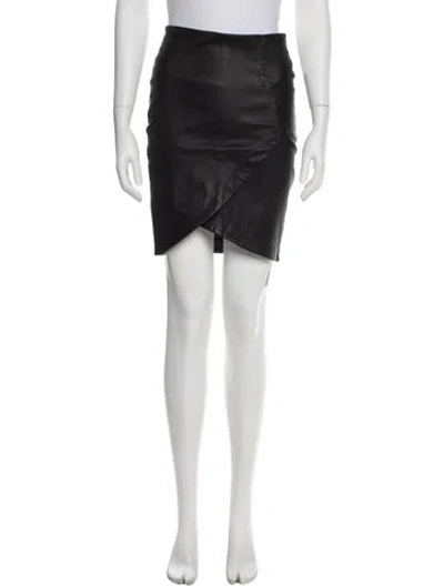 Pre-owned Iro Lamb Leather Mini Skirt In Black