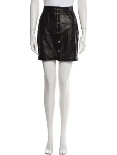Pre-owned Iro Lamb Leather Mini Skirt In Black