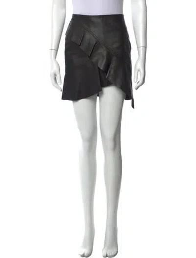 Pre-owned Iro Lamb Leather Mini Skirt In Black