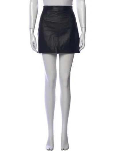 Pre-owned Iro Lamb Leather Mini Skirt In Black