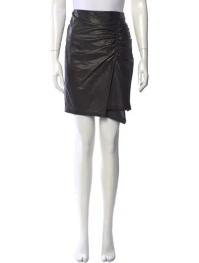 Pre-owned Iro Lamb Leather Mini Skirt In Black