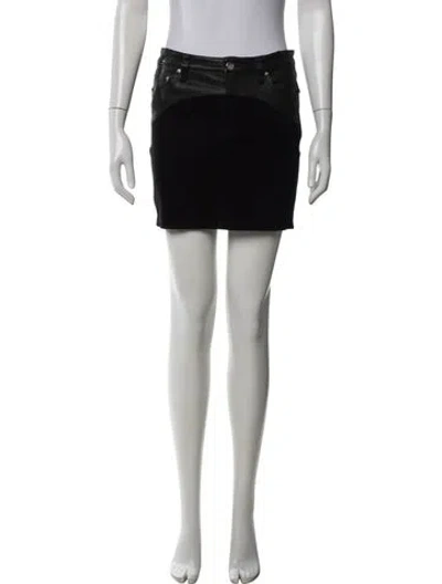 Pre-owned Iro Lamb Leather Mini Skirt In Black