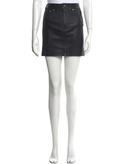 Pre-owned Iro Lamb Leather Mini Skirt In Black