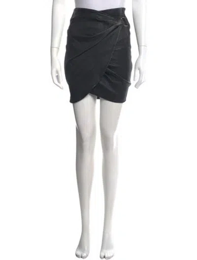 Pre-owned Iro Lamb Leather Mini Skirt In Black