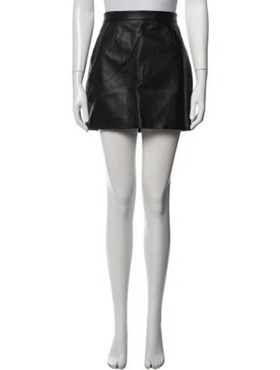 Pre-owned Iro Lamb Leather Mini Skirt In Black