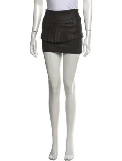 Pre-owned Iro Lamb Leather Mini Skirt In Black