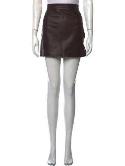 Pre-owned Iro Lamb Leather Mini Skirt In Black