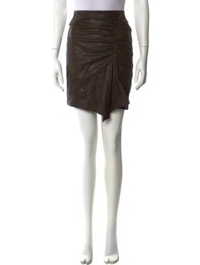 Pre-owned Iro Lamb Leather Mini Skirt In Brown
