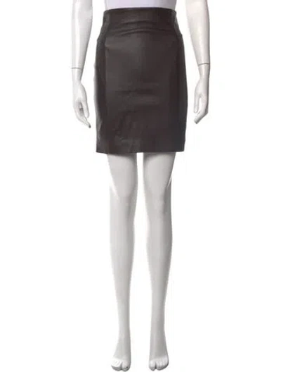Pre-owned Iro Lamb Leather Mini Skirt In Grey