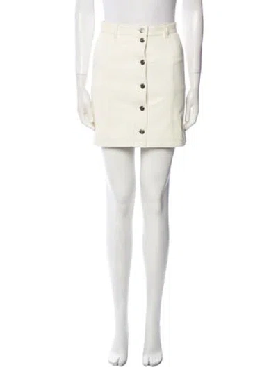 Pre-owned Iro Lamb Leather Mini Skirt In Neutral