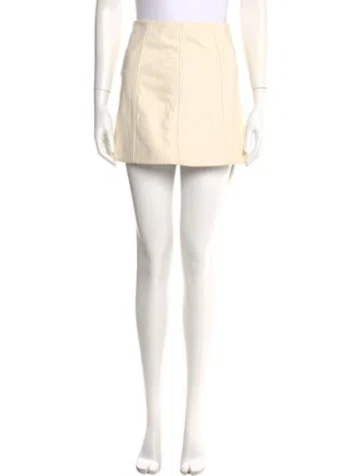 Pre-owned Iro Lamb Leather Mini Skirt In Neutral