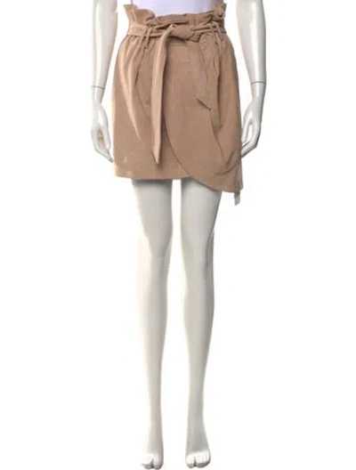 Pre-owned Iro Lamb Leather Mini Skirt In Neutral