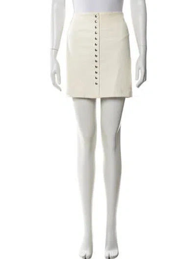 Pre-owned Iro Lamb Leather Mini Skirt In Neutral
