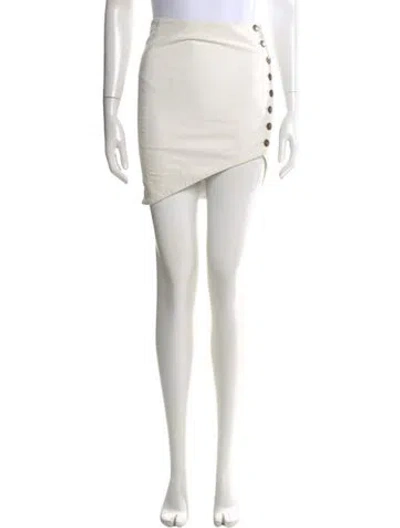 Pre-owned Iro Lamb Leather Mini Skirt In Neutrals