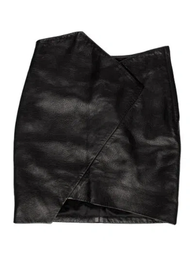 Pre-owned Iro Lamb Leather Mini Skirt W/ Tags In Gray