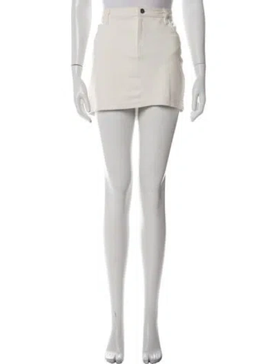 Pre-owned Iro Lamb Leather Mini Skirt In White