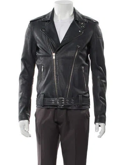 Pre-owned Iro Lamb Leather Moto Jacket In Black