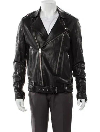 Pre-owned Iro Lamb Leather Moto Jacket In Black