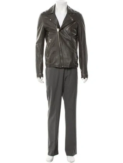 Pre-owned Iro Lamb Leather Moto Jacket In Brown