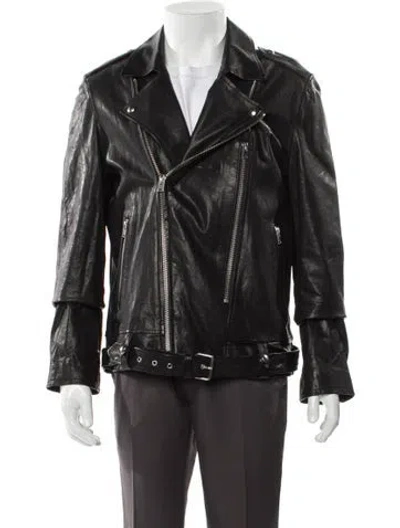 Pre-owned Iro Lamb Leather Moto Jacket W/ Tags In Black