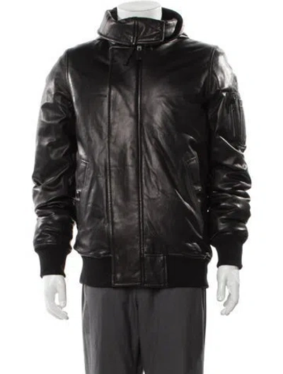 Pre-owned Iro Lamb Leather Puffer Coat W/ Tags In Black