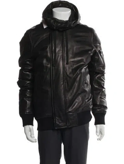 Pre-owned Iro Lamb Leather Puffer Coat W/ Tags In Black