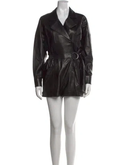Pre-owned Iro Lamb Leather Romper In Black
