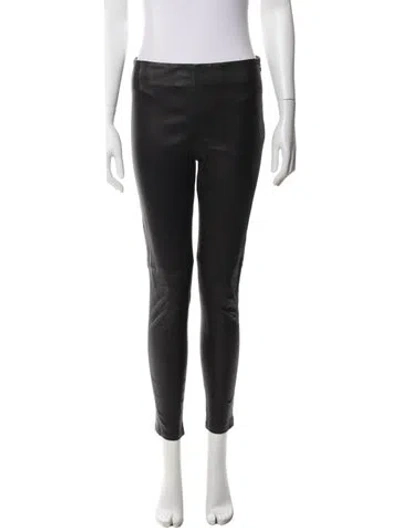 Pre-owned Iro Lamb Leather Skinny Leg Pants In Black