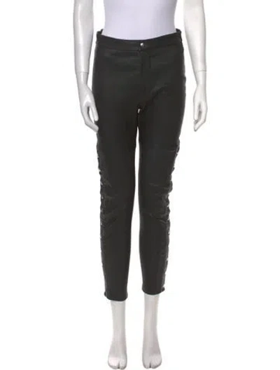 Pre-owned Iro Lamb Leather Skinny Leg Pants In Black