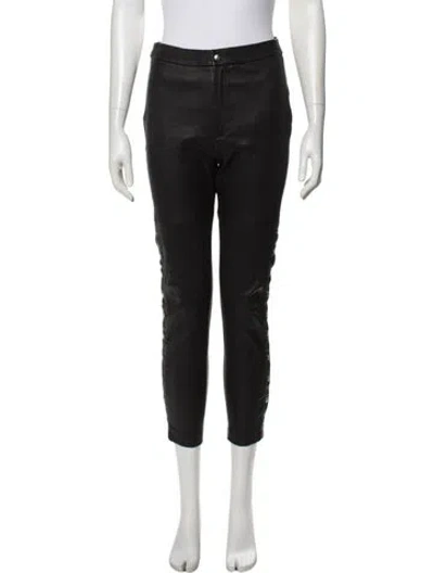 Pre-owned Iro Lamb Leather Skinny Leg Pants In Black