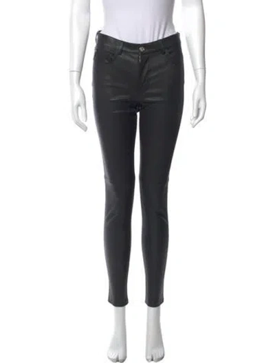 Pre-owned Iro Lamb Leather Skinny Leg Pants In Black