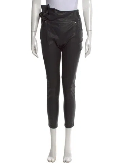 Pre-owned Iro Lamb Leather Skinny Leg Pants In Black