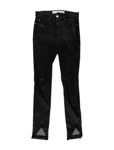 Pre-owned Iro Lamb Leather Skinny Leg Pants In Black