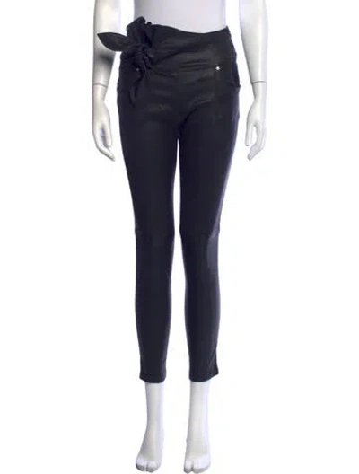 Pre-owned Iro Lamb Leather Skinny Leg Pants In Black