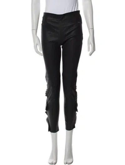 Pre-owned Iro Lamb Leather Skinny Leg Pants W/ Tags In Black
