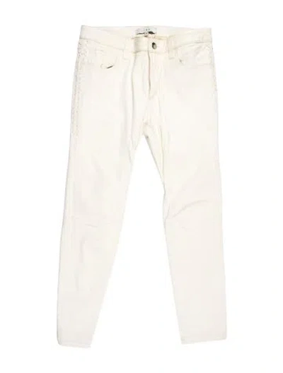 Pre-owned Iro Lamb Leather Skinny Leg Pants In White