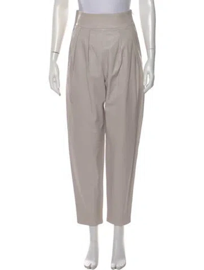 Pre-owned Iro Lamb Leather Straight Leg Pants In Gray