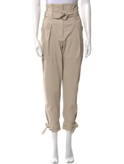 Pre-owned Iro Lamb Leather Straight Leg Pants In Neutral